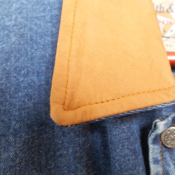 VTG Smith & Wesson Men's Large Denim Leather Elbow Patch Hunting Shooting Jacket - Picture 6 of 10